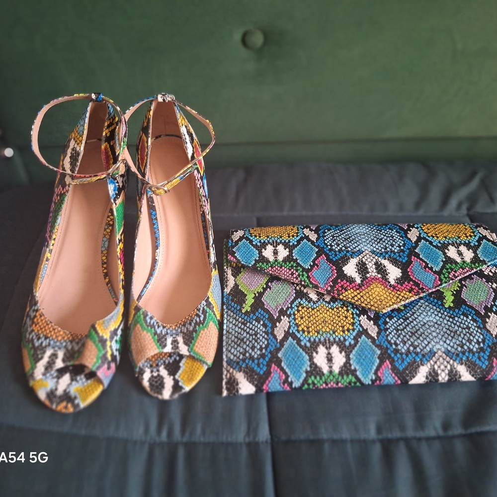 Blue and Green Butterfly Print Clutch